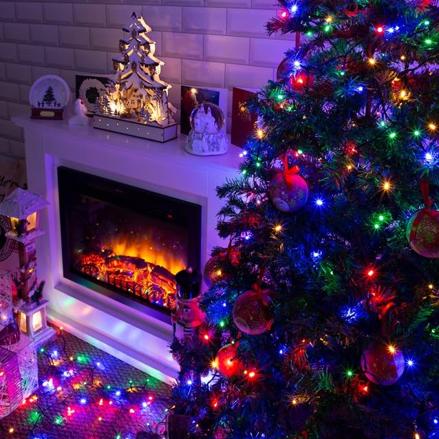 100 multi-coloured LED chaser Christmas lights – 6.9m