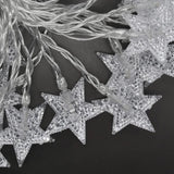 30 LED cool white battery-operated star string lights 2.7m