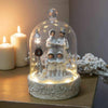 LED Christmas carolling family cloche ornament