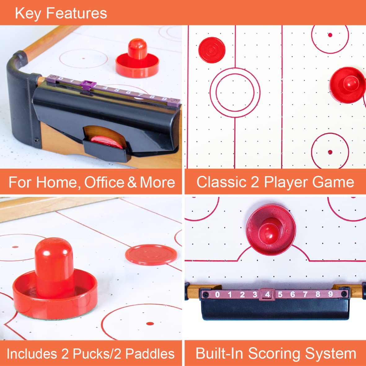 Global Gizmos 51cm tabletop air hockey game