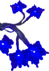 Blue butterfly battery string lights with 10 LEDs, 1m