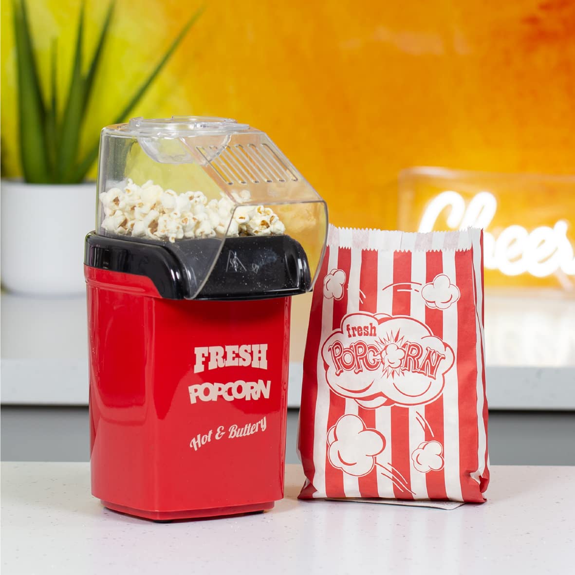 Global Gizmos red 1200W hot air popcorn maker