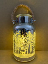 Winter Wonderland LED silhouette lanterns set of 2