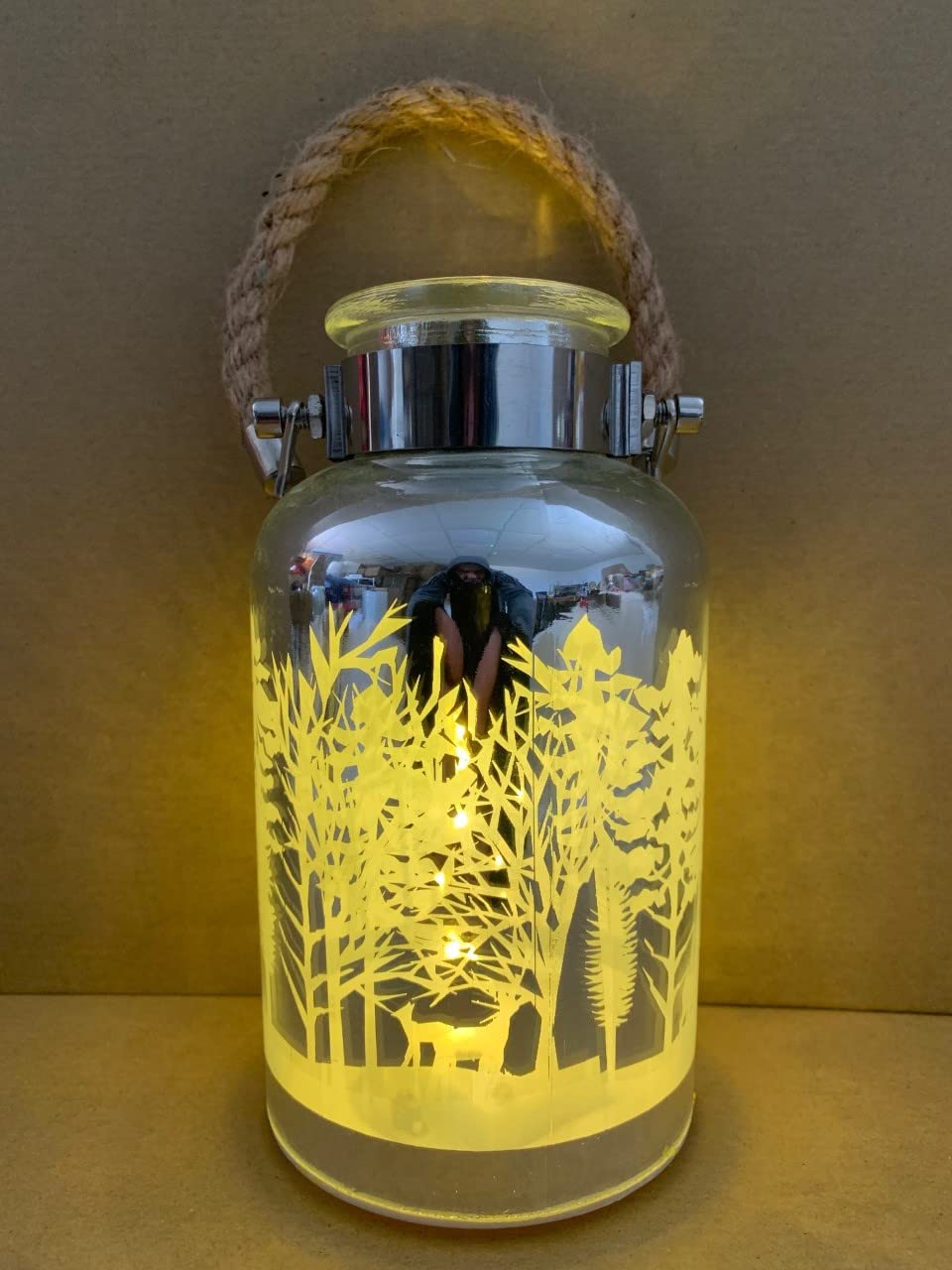Winter Wonderland LED silhouette lanterns set of 2