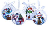 Set of 14 multicolour Christmas scene decoupage baubles