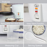 Quest rice cooker with transparent glass lid and accessories
