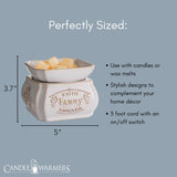 Candle Warmers Etc. 2-in-1 candle and wax melt warmer with Faith Family Friends design