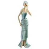Broadway Belles teal Art Deco lady figurine – 33cm
