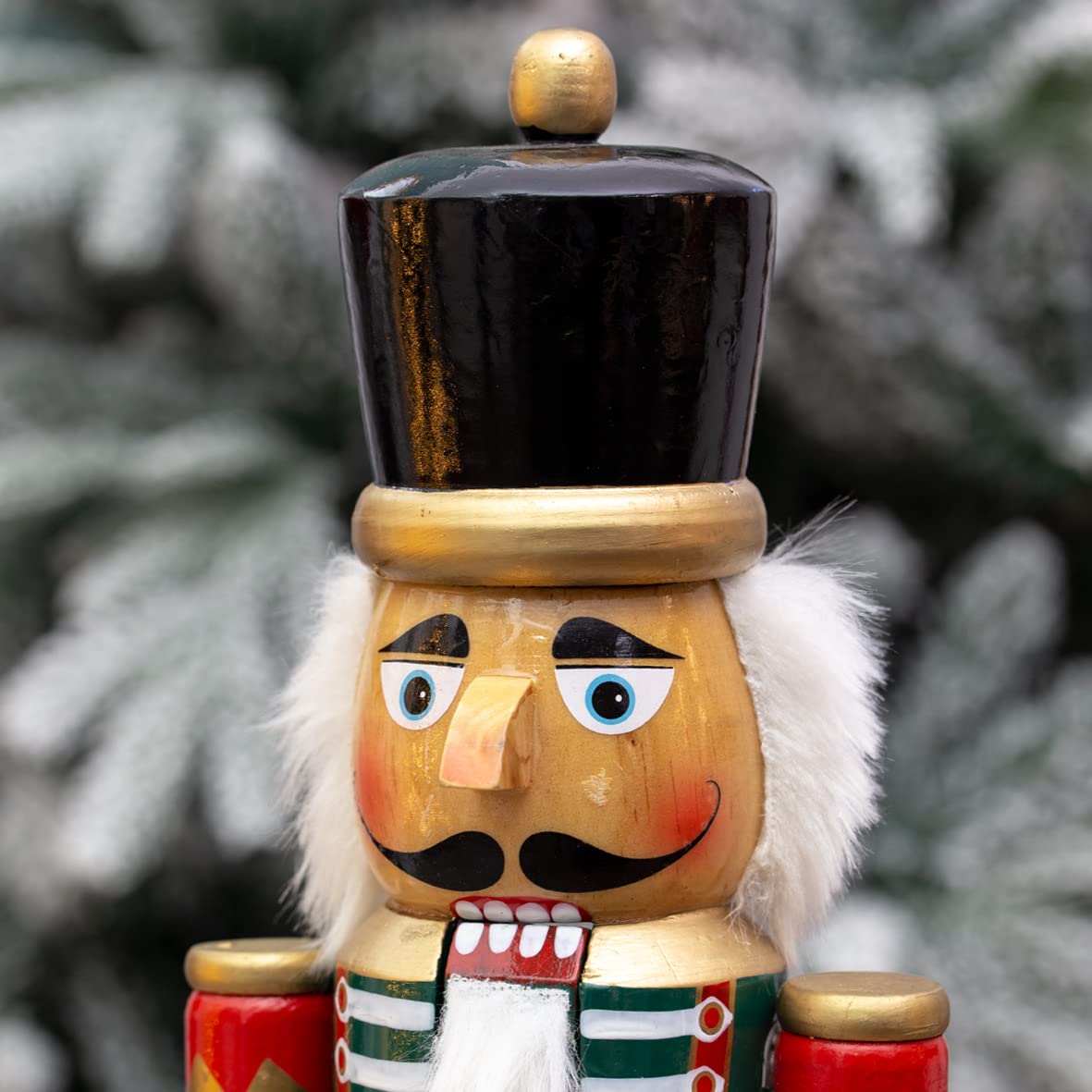 50cm red green and white wooden nutcracker soldier Christmas decoration
