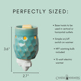 Candle Warmers Etc. Honeycomb Turquoise plug-in fragrance warmer