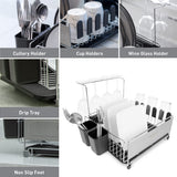 Blackmoor deluxe stainless steel dish drainer with wine glass rack