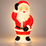 70cm waving Santa blow-mould Christmas figure angled view