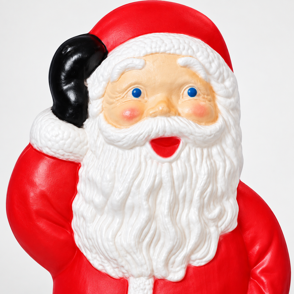 70cm waving Santa light-up Christmas figure by a festive fireplace