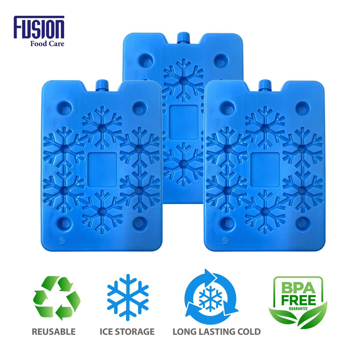 Fusion Food Care blue reusable cool box ice packs four pack