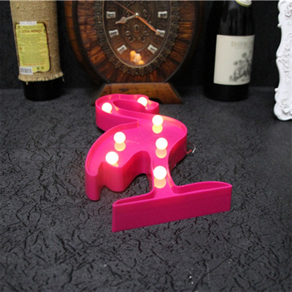 Warm white flamingo LED battery night light 30cm