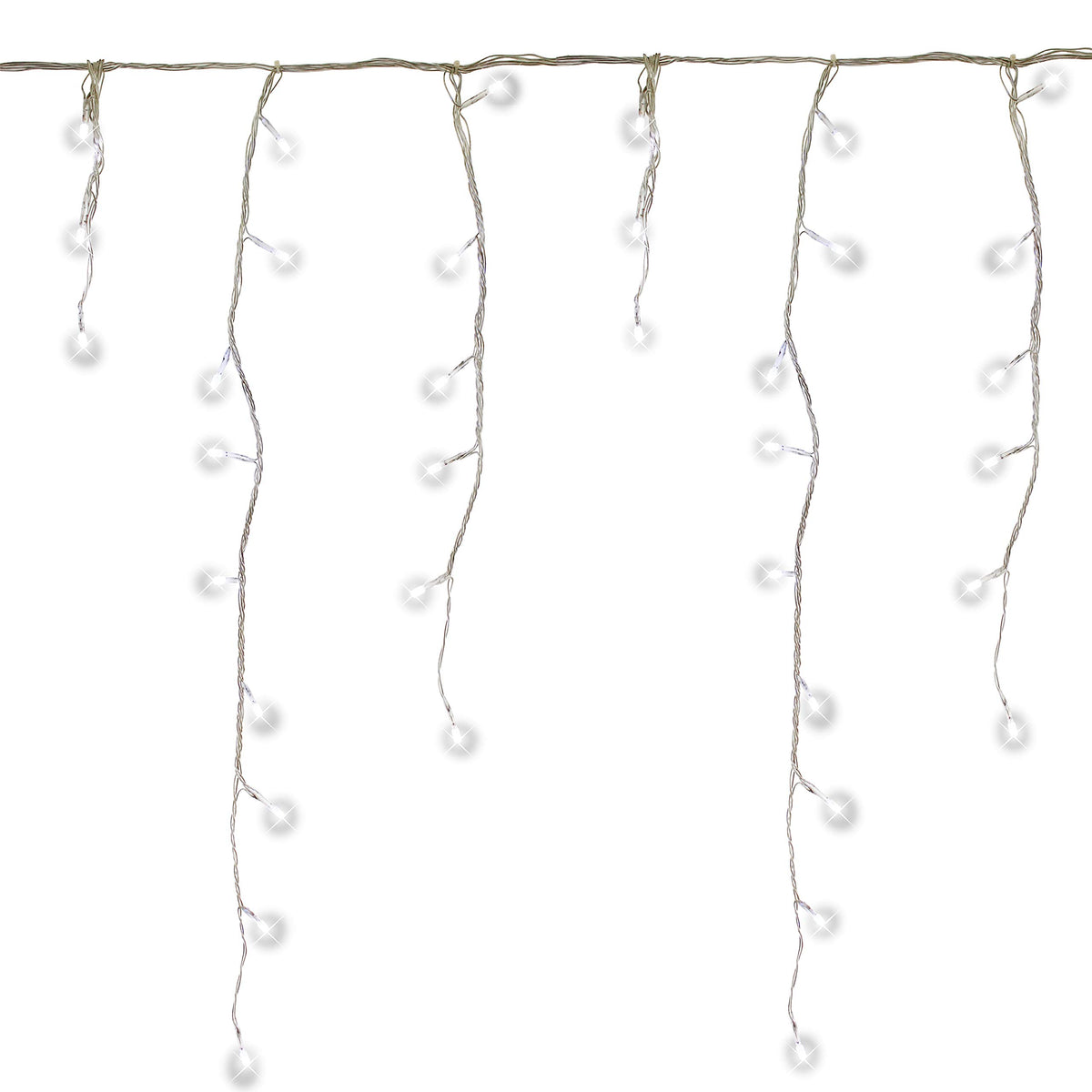 240 bright white LED snowing icicle Christmas lights – 4.7m