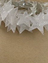30 LED cool white battery-operated star string lights 2.7m