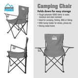 MyGarden grey folding camping chairs with cup holders – set of two