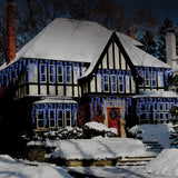 240 bright blue LED snowing icicle Christmas lights – 4.7m