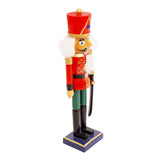 35cm red and green wooden nutcracker soldier Christmas decoration