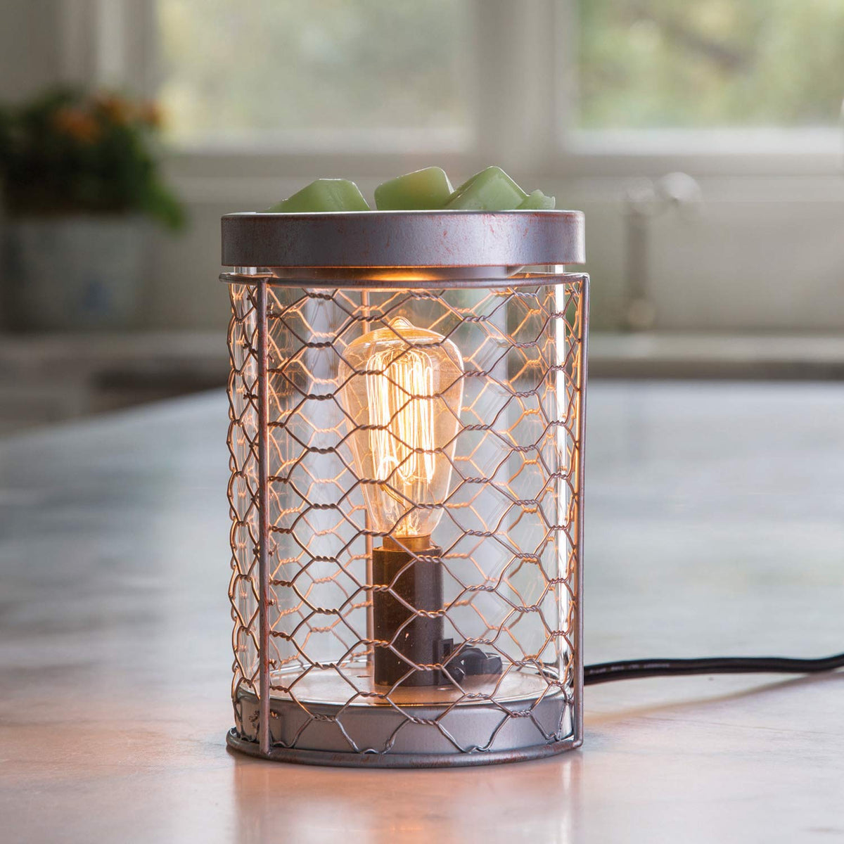 Candle Warmers Etc. Chicken Wire vintage bulb fragrance warmer