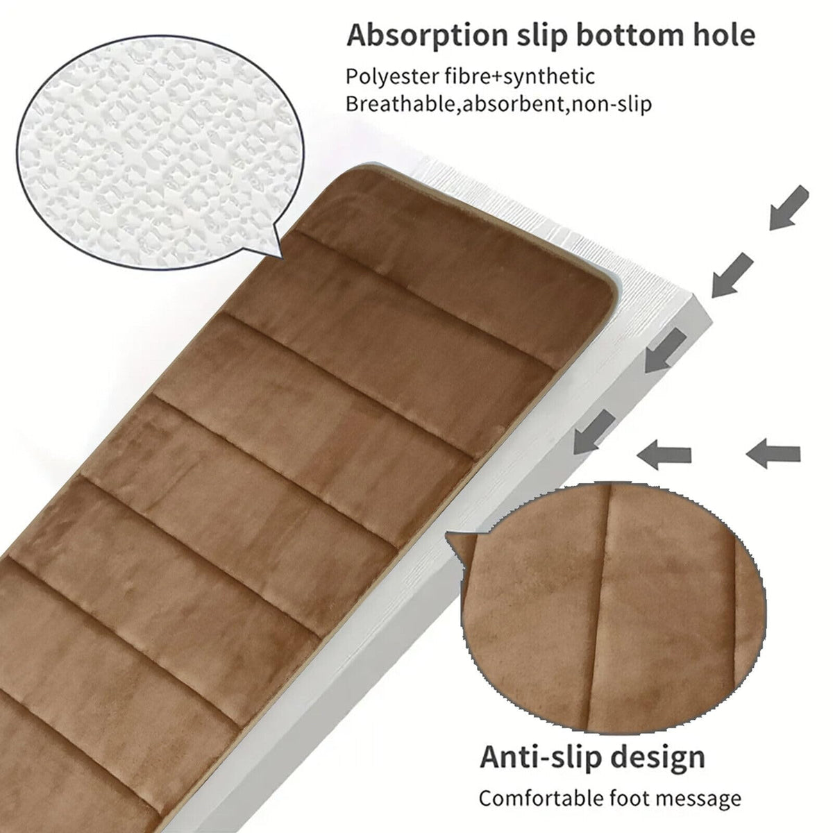 Your Bathroom champagne two-piece memory foam bath mat set