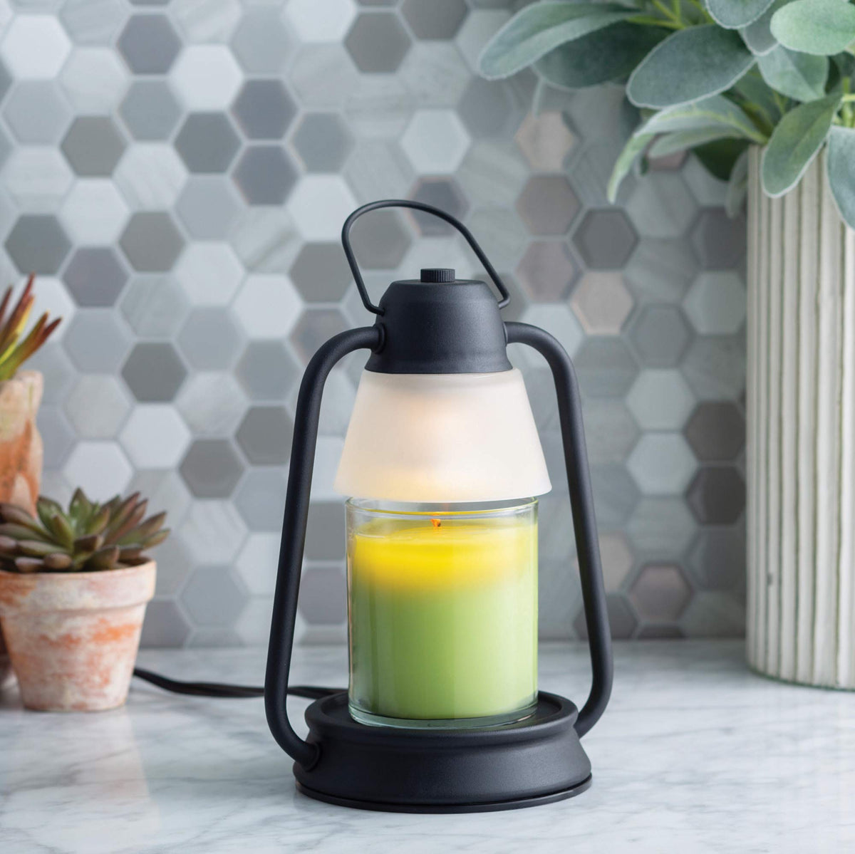Beacon black top-down candle warmer lantern