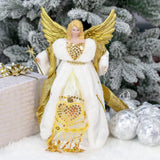 30cm gold and cream angel Christmas tree topper