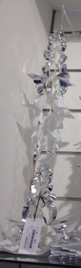 Silver and white foil Christmas hanging garland 2.7m