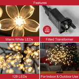 60cm warm white LED blossom tree with 128 lights