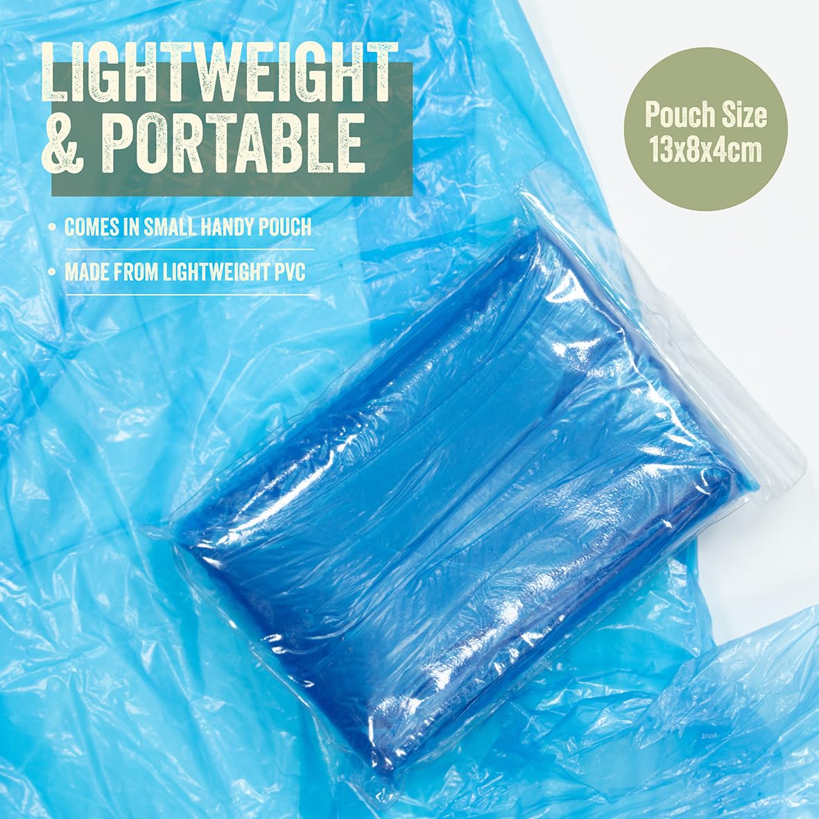 Milestone Camping reusable hooded rain poncho – blue