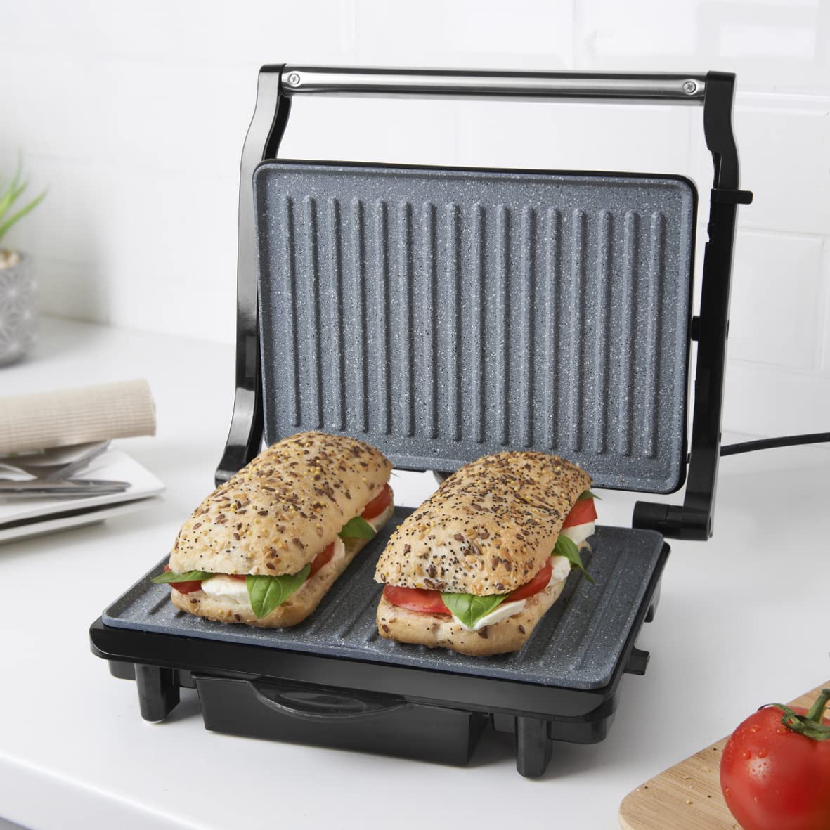 Quest grey deluxe health grill and panini press