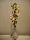 Cream blossom and magnolia artificial flower arrangement in vase – 60cm