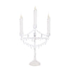 Clear acrylic Christmas candelabra with flickering lights