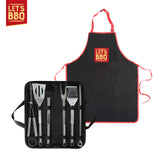 Let's BBQ 12-piece stainless steel barbecue tool set with carry bag