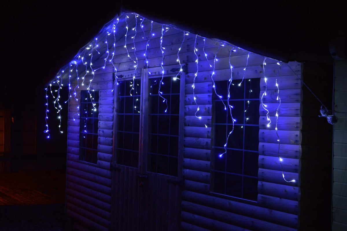 Premier 360 LED blue outdoor snowing icicle lights