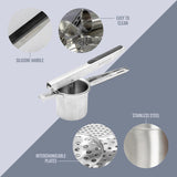 Blackmoor stainless steel potato ricer with three interchangeable plates