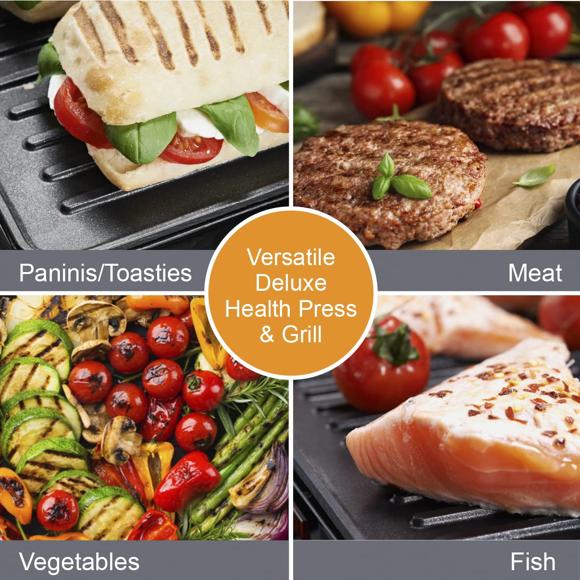 Quest 2000W 180 degree health grill and panini press