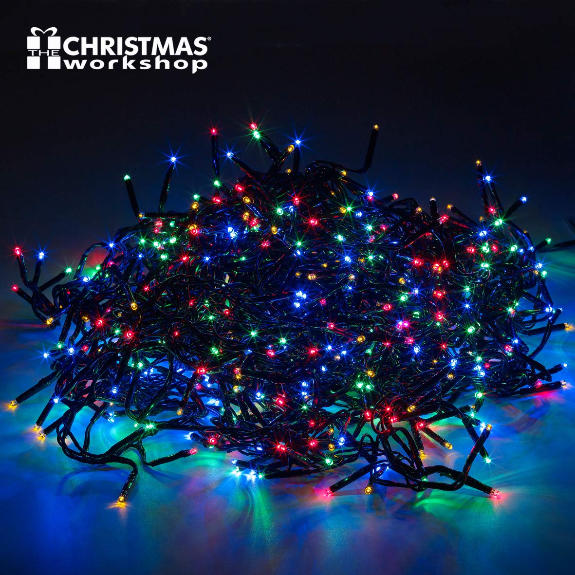1000 multi-coloured LED chaser Christmas lights – 69.9m
