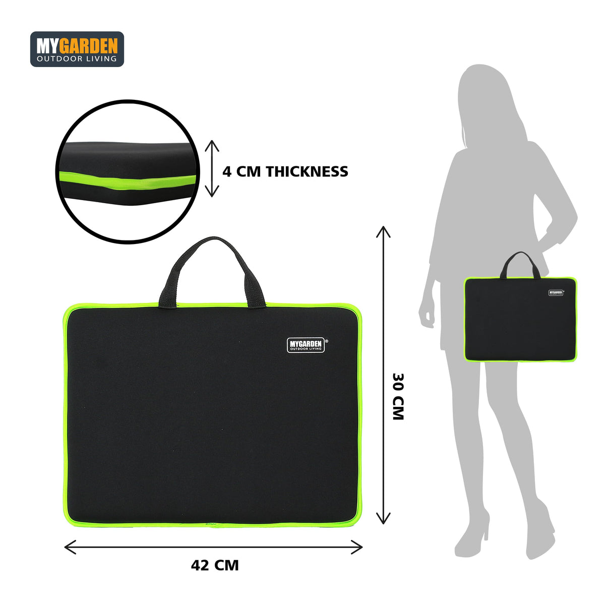 My Garden 4cm memory foam kneeling pad with carry handle