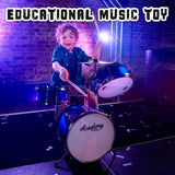 Blue kids 3-piece drum kit with stool, sticks and cymbal