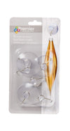Premier 43mm clear suction cups with metal hooks pack of six