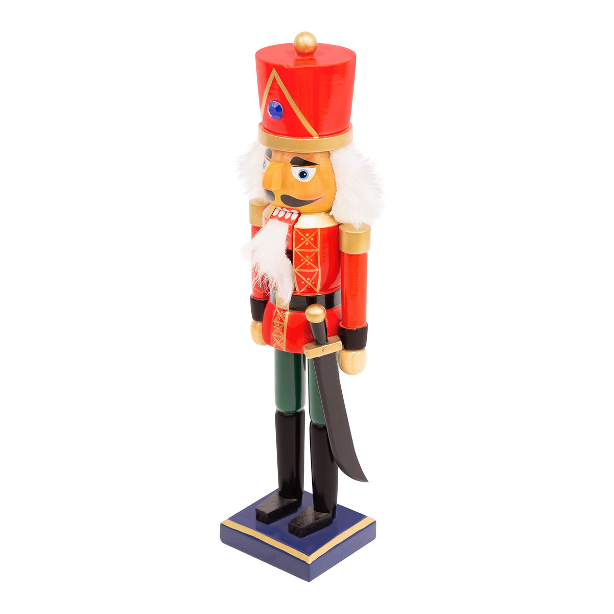 35cm red and green wooden nutcracker soldier Christmas decoration