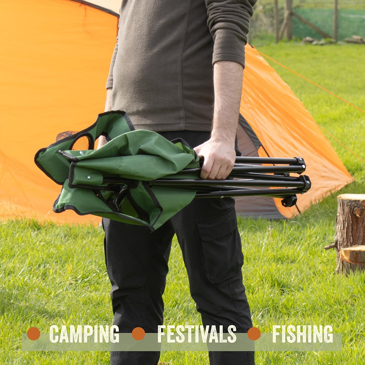 Milestone camping chair with 600D polyester seat