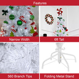 6ft slimline white artificial Christmas tree – 560 tips