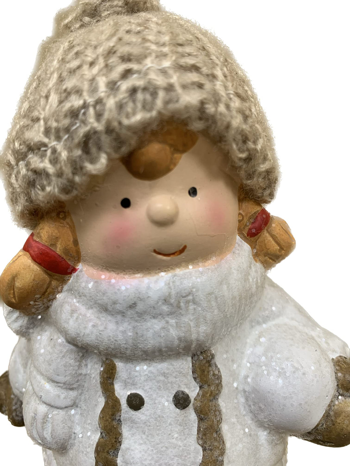 White Ceramic Girl With Woolly Hat