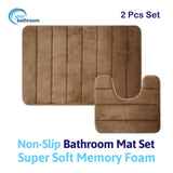 Your Bathroom champagne two-piece memory foam bath mat set