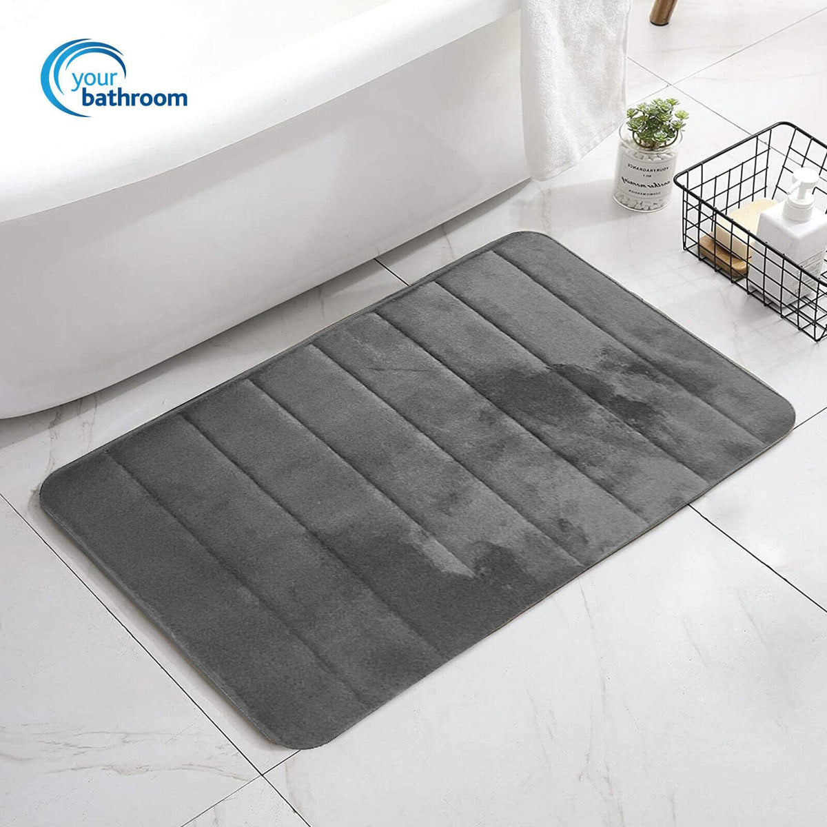 Your Bathroom grey two-piece memory foam bath mat set
