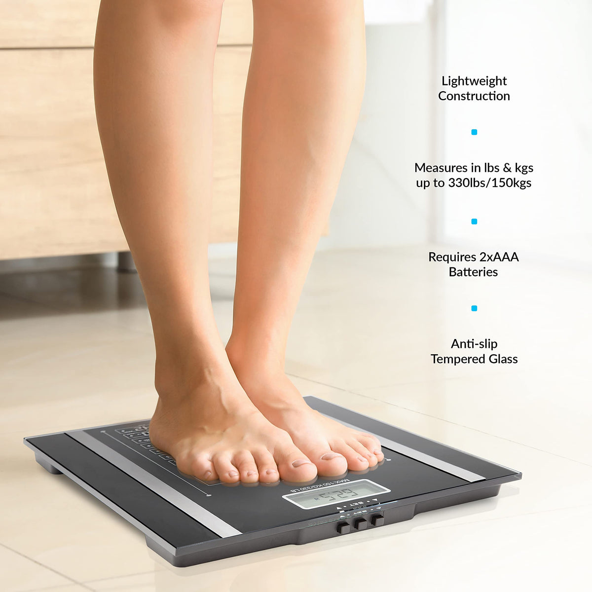 Bauer digital body analyser scales with tempered glass platform