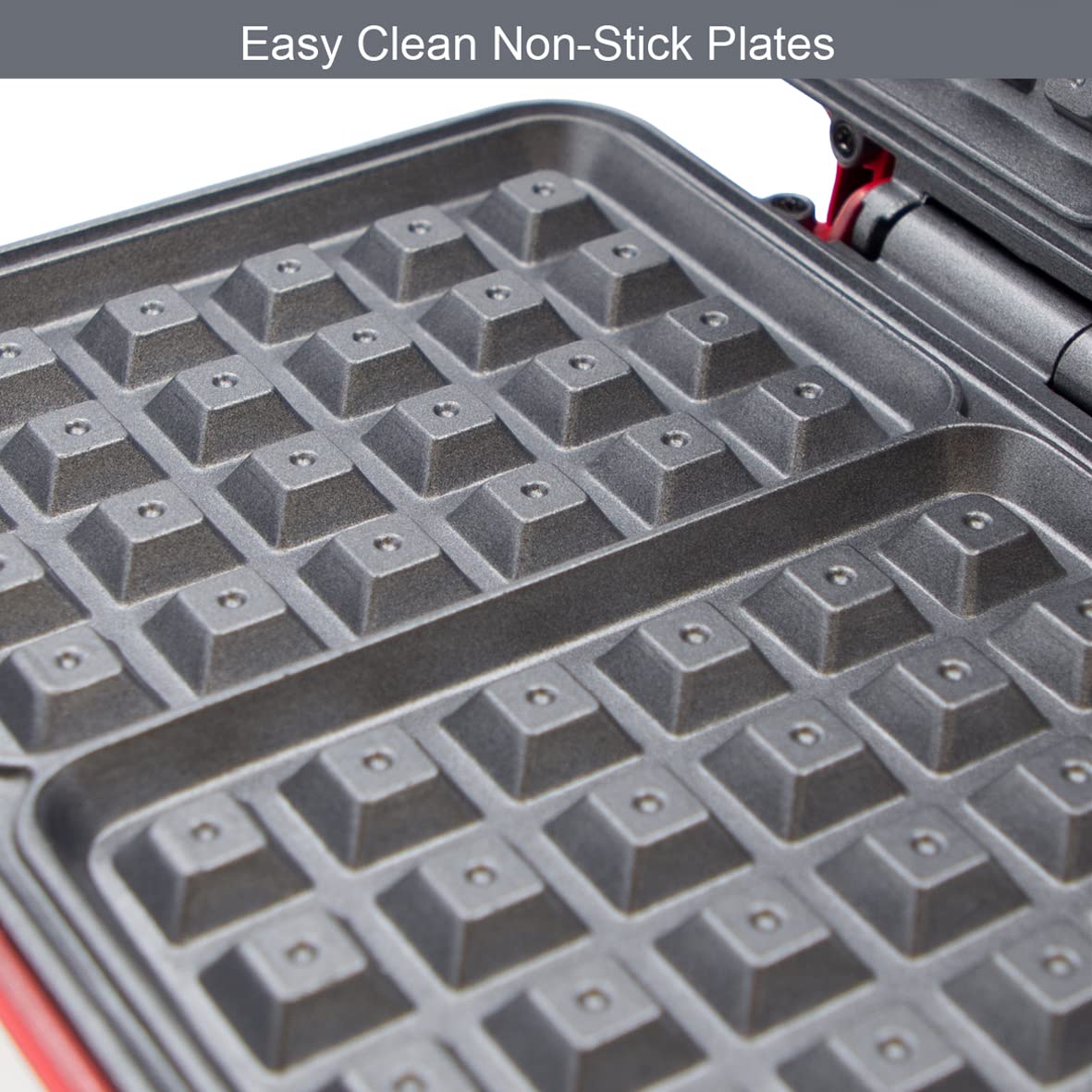 Global Gizmos red two-waffle maker